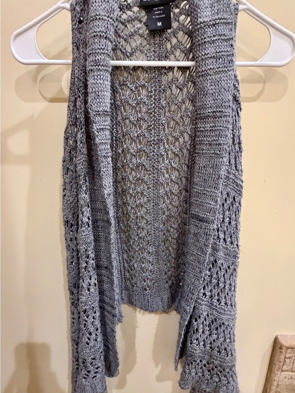 It's Our Time Open-Knit Light Gray Women's Cardigan